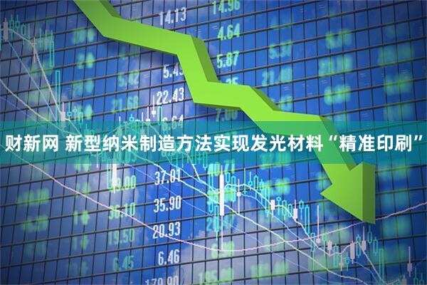 财新网 新型纳米制造方法实现发光材料“精准印刷”